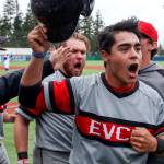 Everett Community College&rsquo;s Jacob Prater (front) celebrates his home run against Edmonds Community College during a game on April 29, 2017, in Edmonds. (Kevin Clark / The Herald)