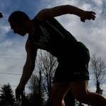 Mount Vernon senior Blayne Plessner lets the shot put fly during a Wesco 4A track meet with Cascade and Jackson on Thursday at Everett Memorial Stadium. Plessner&rsquo;s best throw of 41 feet, 2 inches was good enough for third, behind first-place Andrew Raymond of Cascade (42-5.75) and Mount Vernon&rsquo;s Daniel Carrillo (41-7.25). Plessner also finished sixth in the discus and ninth in the javelin on Thursday. (Kevin Clark / The Herald)