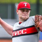 Everett Community College&rsquo;s Curtis Bafus winds up for a pitch during a game against Edmonds Community College on April 29, 2017, in Edmonds. (Kevin Clark / The Herald)