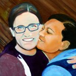 Works by Melinda Hannah are on display until May 12 at the Artspace Everett Lofts Lobby. (Kevin Clark / The Herald)                                Portraits by Melinda Hannah are displayed at The Art Lofts lobby next to the Schack Art Center until May 12.