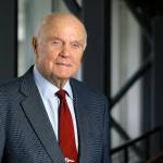 In this Jan. 2012 photo, former astronaut and Senator John Glenn poses for a photo during an interview at his office in Columbus, Ohio. (AP Photo/Jay LaPrete, File)