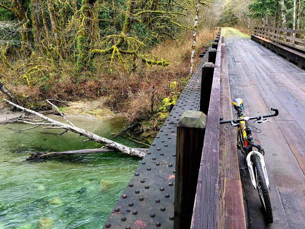 Squire Creek rushes under the rebuilt Squire Creek bridge. (Aaron Swaney photo)
