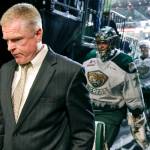 Silvertips head coach Kevin Constantine leads the team off the ice after falling to the Seattle Thunderbirds 4-3 in game 2 of the second round of the playoffs at Xfinity Arena on April 8. (Kevin Clark / The Herald)