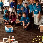 Evergreen Middle School students compete in a catapult demonstration at a Technology Students Association state competition, held March 16-18 in Yakima. It was the first time the school sent a team to the TSA competition. (Contributed photo)