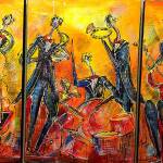 Arts of Snohomish shows new works by Elizabeth Henderson, including &ldquo;Musicians.&rdquo;