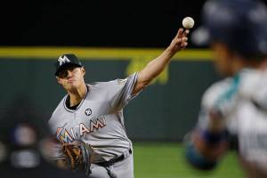 Haniger breaks up no-hitter in 9th, M’s fall to Marlins 5-0