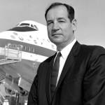 Joe Sutter stands by the first 747 in 1969. Sutter has been described as the &ldquo;father of the 747.&rdquo; (Photo courtesy The Boeing Co. )
