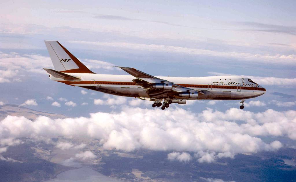 The &ldquo;City of Everett,&rdquo; the Boeing Company&rsquo;s first 747, took its maiden flight from Everett&rsquo;s Paine Field on Feb. 9, 1969. (Photo Courtesy The Boeing Co. )
