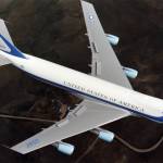 A uniquely modified Boeing 747-200B replaced the 707-320B aircraft that was used for presidential travel for 30 years. (Photo Courtesy The Boeing Co.)