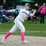 Jackson&rsquo;s Kassidi Dean snags a line drive at third base during a game against Lake Stevens on May 2, 2017, at Jackson High School in Mill Creek. (Ian Terry / The Herald)