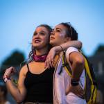 A girl and her friend watch The Head and the Heart perform at the main stage on the first of three days during the annual Sasquatch! Music Festival on Friday, May 26, 2017 in George, Wa. (Daniella Beccaria / For the Herald )