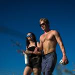 Allegra Kahn and Styler Brehm walk toward the entrance on the first of three days during the annual Sasquatch! Music Festivalon Friday, May 26, 2017 in George, Wa. (Daniella Beccaria / For the Herald )