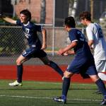 Glacier Peak&rsquo;s Keegan Rubio (left) celebrates his goal in the first half of a state 4A semifinal game at Sparks Stadium in Puyallup on Friday, May 26. After the two teams battled to a 2-2 draw in regulation, Todd Beamer won after a penalty shootout. (Ian Terry / The Herald)