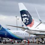 Alaska Airlines planes at Seattle-Tacoma International Airport. (AP Photo/Ted S. Warren, File)