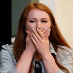 Juliana Cameron reacts to her Marysville Rotary Education Foundation scholarship Wednesday at Marysville Arts & Technology High School. (Kevin Clark / The Herald)