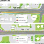 Community Transit has started work on a $5 million project to add bus lanes on 128th Street in south Everett approaching I-5. The goal is to get buses across the overpass or onto the interstate faster and with more reliability. General traffic heading westbound could also benefit by being able to use the new lane to turn right onto northbound I-5. (Community Transit graphic)