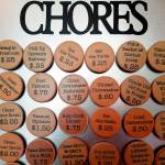 Family chore chart pays kids to get to work