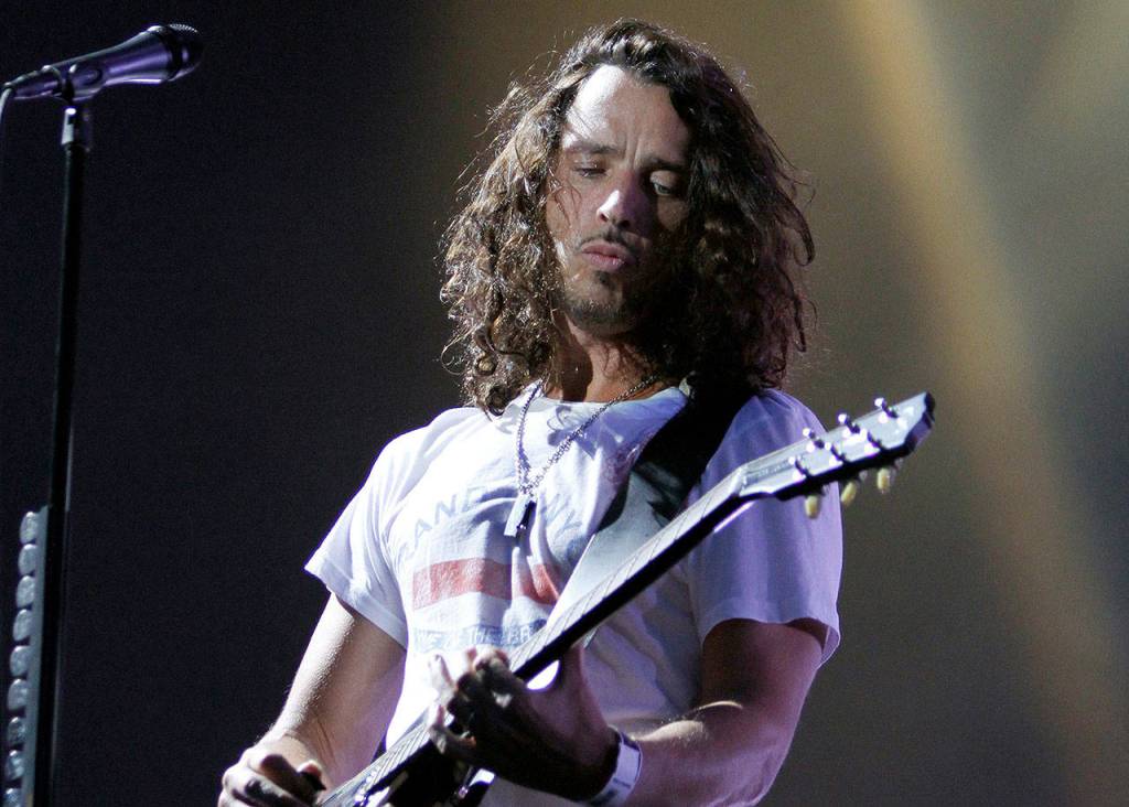 Chris Cornell of Soundgarden performs during the Lollapalooza music festival in Grant Park in Chicago in 2010. (AP Photo/Nam Y. Huh, File)
