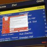 A display panel with a ransomware error is seen at the main railway station in Chemnitz, Germany, on Friday. (AP Photo)