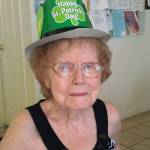 Kay Goosman in a St. Patrick&rsquo;s Day hat.