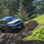 The 2017 Land Rover Discovery HSE Luxury hits a sloped section of the off-road portion at The Ridge Motorsports Park during Mudfest. It was voted best overall as the Northwest Automotive Press Association&rsquo;s outdoor activity vehicle of the year and the extreme capability utility vehicle by the NWAPA. (Josh Mackey / NWAPA)