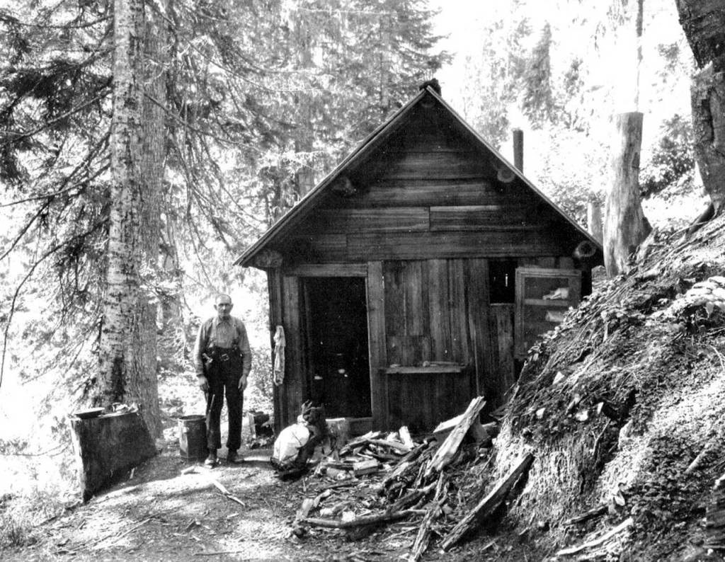 This is Sam Grabbe&rsquo;s cabin. Grabbe was a miner and trapper who lived up Whitehorse Gulch and now is buried in &ldquo;Bachelors Row&rdquo; at the Darrington Cemetery. (Town of Darrington)