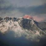In this 2011 photo, the last light of the day sets on Mount Everest as it rises behind Mount Nuptse as seen from Tengboche, in the Himalaya&rsquo;s Khumbu region, Nepal. (AP Photo/Kevin Frayer, File)