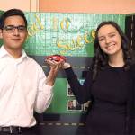 Lake Stevens High School students Carlos Alatorre-Rojo and Lauren Lindbloom share information about their FCCLA club&rsquo;s &ldquo;Road to Success&rdquo; project. (Contributed photo)