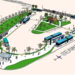 This artist&rsquo;s rendering gives an aerial view of the planned Seaway Transit Center near Boeing&rsquo;s Everett plant. (Contributed)
