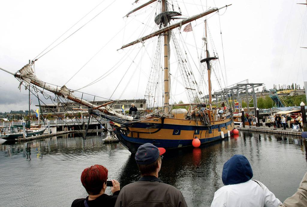 The Hawaiian Chieftain sets sail on a tour during the Edmonds Waterfront Festival in 2010. This year&rsquo;s festival is scheduled for June 2-4. (Herald file photo)