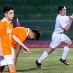 Glacier Peak&rsquo;s Brayden Corwin celebrates his goal against Decatur during a 4A state playoff game on May 17, 2017, at Glacier Peak High School in Snohomish. (Kevin Clark / The Herald)