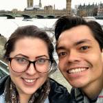 Everett native Alexis Arrabito and her partner, Ian Plagmann, in London on March 21, the day before a terrorist attack in the vicinity of the Palace of Westminster. In the background is the Palace of Westminster, which houses the British Parliament. (Courtesy of Alexis Arrabito)