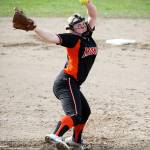 Monroe&rsquo;s McKenzie Schulz delivers a pitch during a game against Jackson at Jackson High School on Friday, March 31, 2017. (Ian Terry / The Herald)