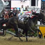 Mike Stewart / Associated Press                                Cloud Computing (2), ridden by Javier Castellano, wins the 142nd Preakness Stakes ahead of Classic Empire, ridden by Julien Leparoux on Saturday at Pimlico Race Course in Baltimore.