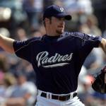 Snohomish High School graduate Adam Eaton pitches for the San Diego Padres during spring training in 2005. (Jennifer Buchanan / The Herald)