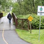 The Interurban Trail has plans for improvement near the Transit Center in Lynnwood. (Kevin Clark / The Herald)