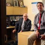 Michael Piper (right) assistant principal at Lynnwood High School, will become the principal for the next school year. Dave Golden, who is reaching retirement, is demoting himself to assistant. (Kevin Clark / The Herald)