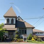 Gayle and Brent Yeadon are selling their home, the former Mukilteo Presbyterian Church, on Third Street in Mukilteo. (Andy Bronson / The Herald)
