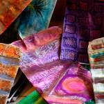 Russell created these painted and quilted tyvek envelopes in 2010 as part of a &ldquo;Love Letters&rdquo; series in collaboration with Terri Shinn, also an Artist of the Year. (Michael O&rsquo;Leary)