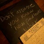 A message is written in the new Escape Scene&rsquo;s Deadwood room in Everett. (Ian Terry / The Herald)