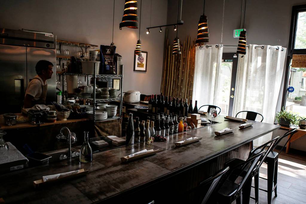 Located in downtown Mount Vernon&rsquo;s Pine Square walking street, The Upcountry is an intimate restaurant that seats 10 at its L-shaped bar. The menu changes daily and uses ingredients sourced from nearby farms. (Ian Terry / The Herald)