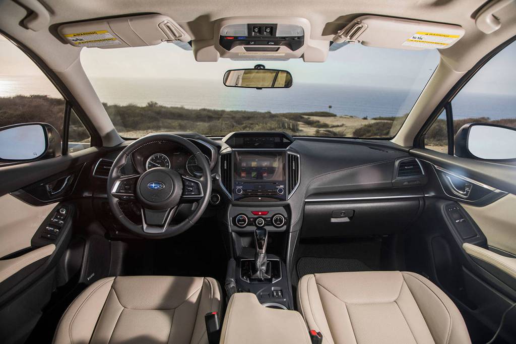 A Starlink multimedia system with 8-inch screen highlights the 2017 Subaru Impreza interior, delivering a slew of infotainment and connectivity features. (Manufacturer photo)