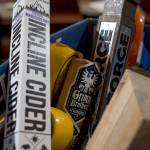 Beer tap handles in sit in alphabetical boxes at The Independent on Hewitt Avenue in Everett. (Andy Bronson / The Herald)