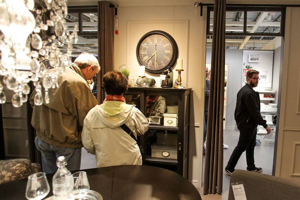 Fully decorated rooms dot the new Ikea store in Renton. (Kevin Clark / The Herald)