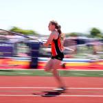 Kevin Clark / The Herald                                Kelsey Bassett of Granite Falls runs down the runway for the pole vault Friday at the Class 2A state track and field championships at Mount Tahoma High School. Bassett finished second in the event.
