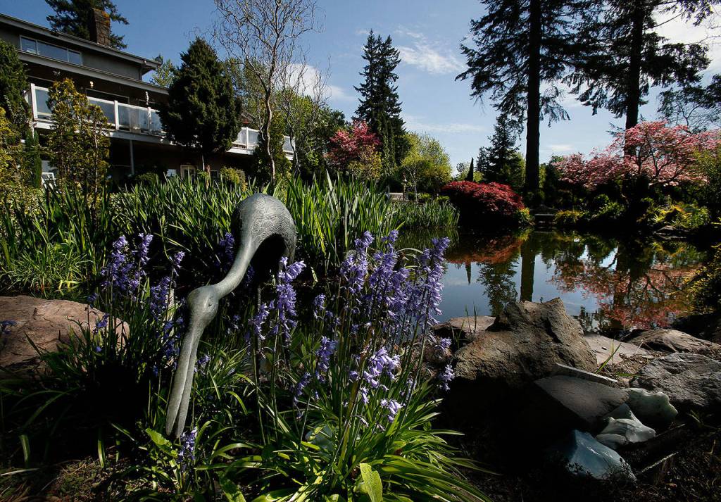 Marge Curtis will continue to live in her home and enjoy her landscaped pond as her former property, Carousel Ranch, becomes a 65-acre Snohomish County park in the Maltby area. (Dan Bates / The Herald)