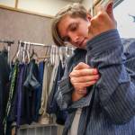 Teryn Gurule, 18, tries on formal wear for Friday&rsquo;s prom. (Dan Bates / The Herald)