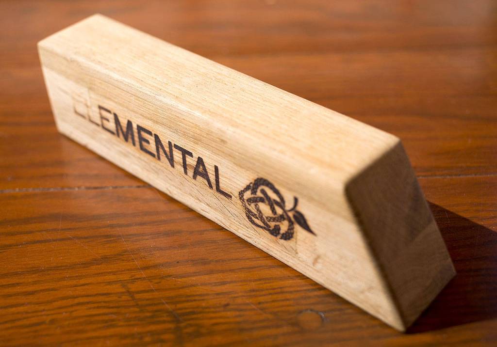 For small breweries, a simple design is economical, such a Elemental&rsquo;s cider tap handle. (Andy Bronson / The Herald)