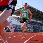 Jackson&rsquo;s Matthew Watkins trails Camas&rsquo; Daniel Maton in the 1,600 meters to finish second during the state track and field championships on May 25, 2017, at Mount Tahoma High School. (Kevin Clark / The Herald)