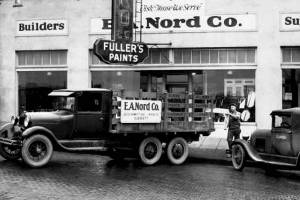 Everett&rsquo;s E.A. Nord Co., which grew to become the world&rsquo;s largest maker of paneled wood doors, as it looked in 1929 at 2202 Hewitt Ave. Bob Nord, longtime chairman and president of the company, died May 3. His father, Eric A. Nord, founded the company in 1924. It later moved to 300 W. Marine View Drive. (Everett Public Library photo, J.A. Juleen Collection)